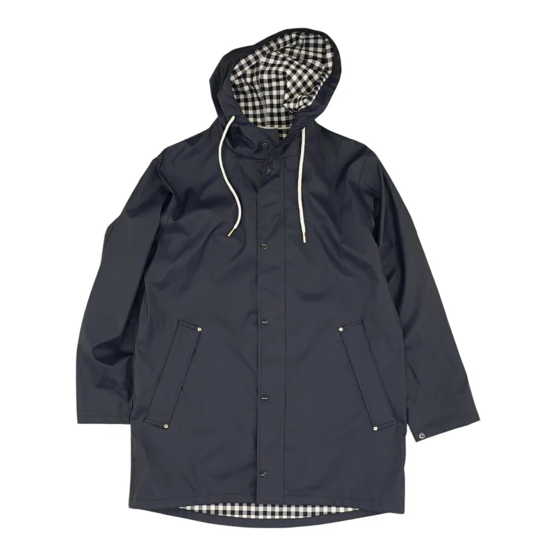 Navy Solid Rain Coat Sleeveless Short Sleeve Long Sleeve