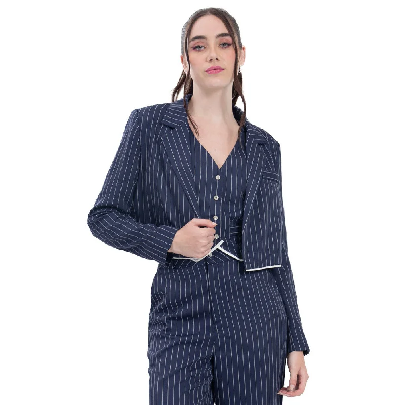 SACO PARA MUJER FANCY STRIPES BLAZER FOREVER 21 Women's Classic Blazer