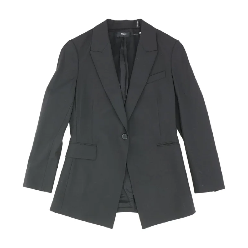 Black Solid Blazer Women's Daily Blazer