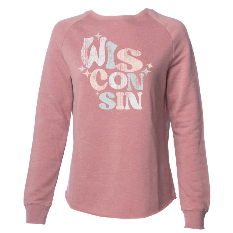 Women's Wisconsin Crew Sweatshirt Hoodie with Elastic Cuffs Stretchable Comfortable