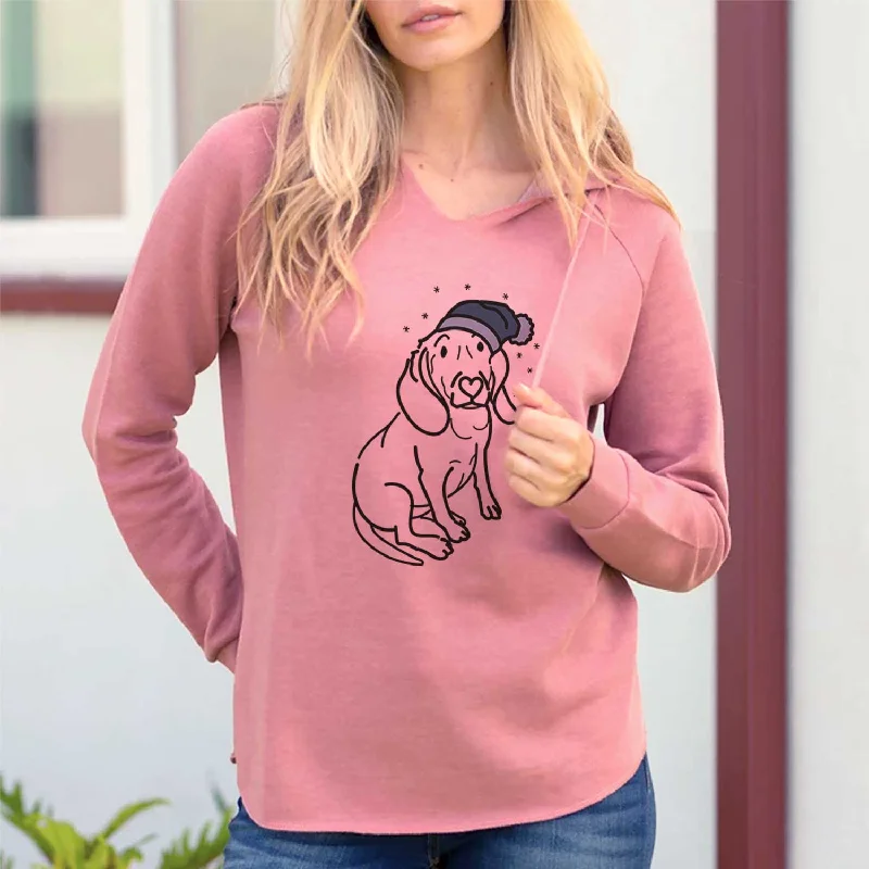 Frosty Beagle - Lilly - Cali Wave Hooded Sweatshirt Hoodie with Front Slit Layering Stylish Frosty Beagle - Lilly - Cali Wave Hooded Sweatshirt Hoodie with Front Slit Layering Stylish