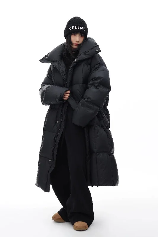 Long Down Trench Coat Fitted Loose Oversized
