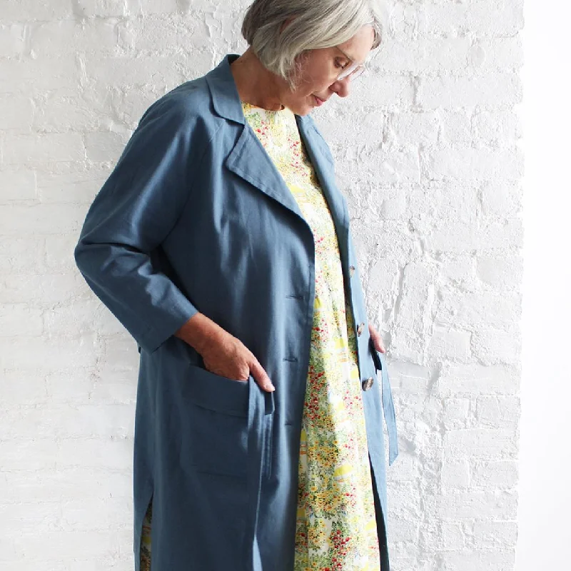 Lottie Duster Coat Pattern - SewGirl UK Cuffed Rolled Raglan