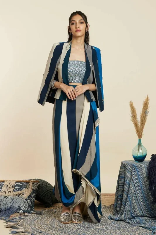 BLUE STRIPE NOOR JACKET SET Anorak Shell Jacket Lightweight Jacket