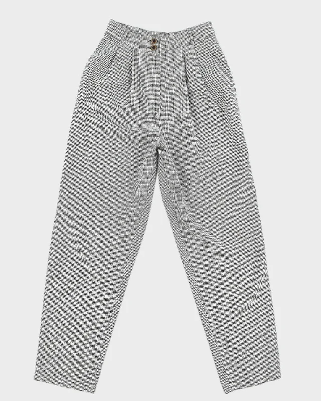 Vintage 90s Daniel Hechter Houndstooth High Waisted Trousers - W27 Trousers practical durable