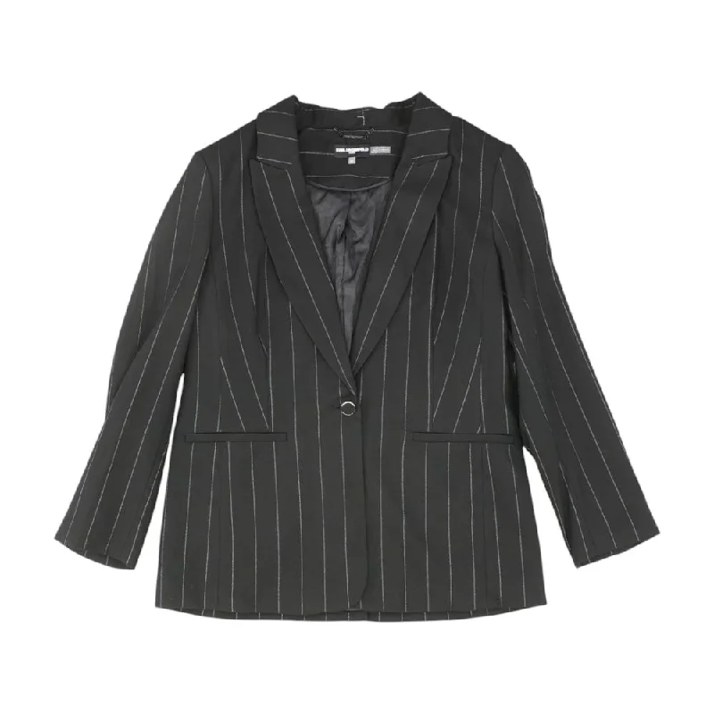 Black Solid Blazer Women's Handmade Blazer
