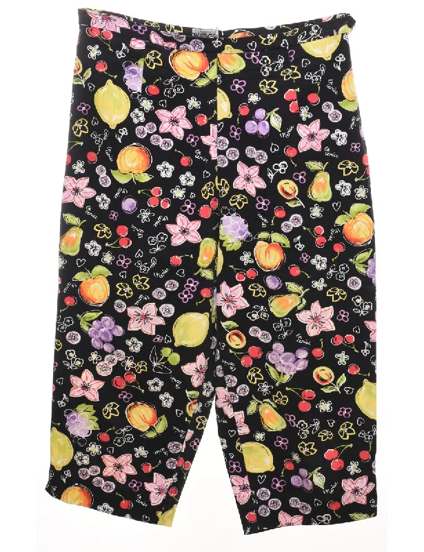 Floral Print Cropped Trousers - W32 L19 Trousers Recommended Stylist