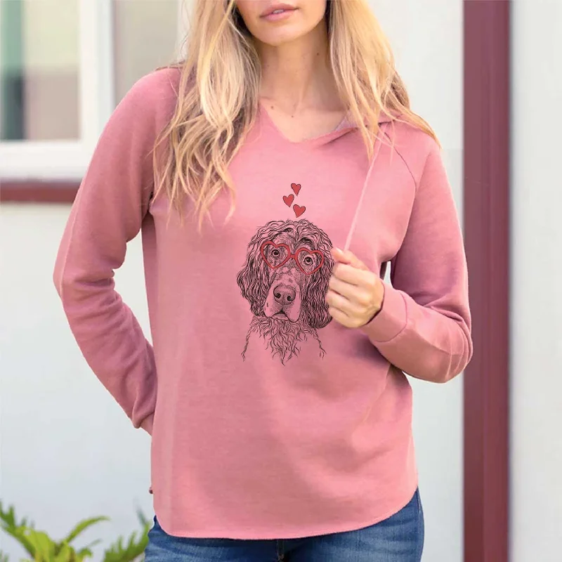 Valentine Sir Rexford the Blue Belton English Setter - Cali Wave Hooded Sweatshirt Hoodie with Magnetic Closure Innovative Modern Valentine Sir Rexford the Blue Belton English Setter - Cali Wave Hooded Sweatshirt Hoodie with Magnetic Closure Innovative Modern