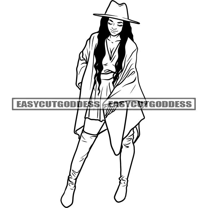 African American Sexy Woman Smile Face Afro Model Woman Standing Wearing Coat And Hat Long Hairstyle Design Element SVG JPG PNG Vector Clipart Cricut Silhouette Cut Cutting Tweed Herringbone Houndstooth African American Sexy Woman Smile Face Afro Model Woman Standing Wearing Coat And Hat Long Hairstyle Design Element SVG JPG PNG Vector Clipart Cricut Silhouette Cut Cutting Tweed Herringbone Houndstooth