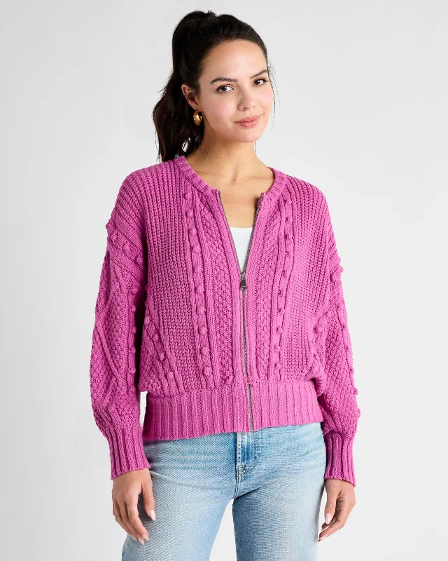 Katie Bobble Cardigan Fitted Slim Tailored