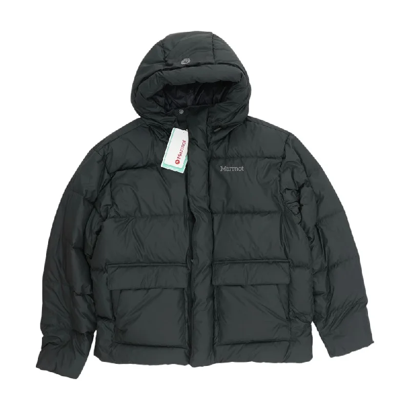 Black Solid Puffer Coat Raincoat Turtleneck Coat Wrap Coat