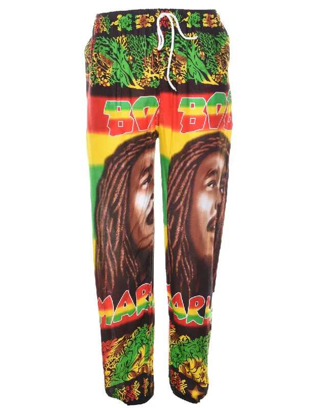 Novelty Print Trousers - W22 L29 Trousers Cargo pockets