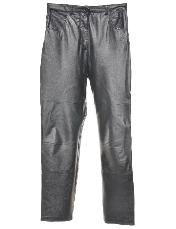 Black Leather Trousers - W30 L31 Trousers Top Rated