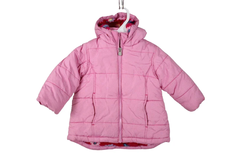 Athletic Works Pink Puffer Coat | 12 MO Shawl Collar Notch Collar Lapel Collar