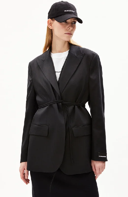 Oriaana blazer zwart Women's Leather Blazer