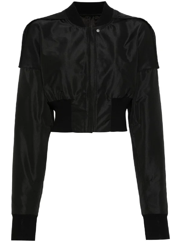 Rick Owens Coats Black Lapel Coat Peter Pan Collar Coat Cowl Neck Coat