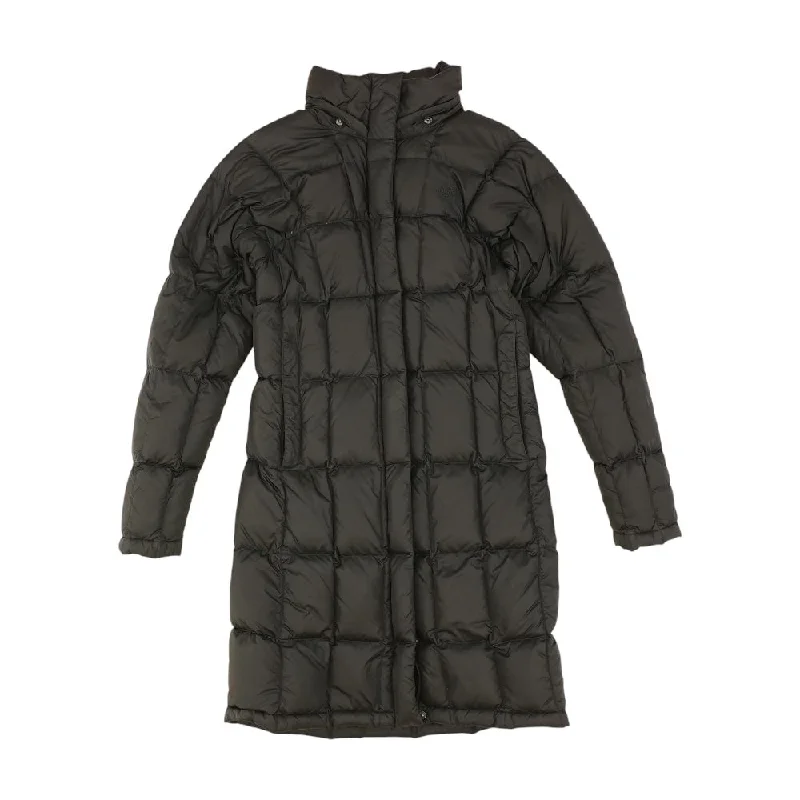 Black Solid Puffer Coat Rayon Velvet Corduroy