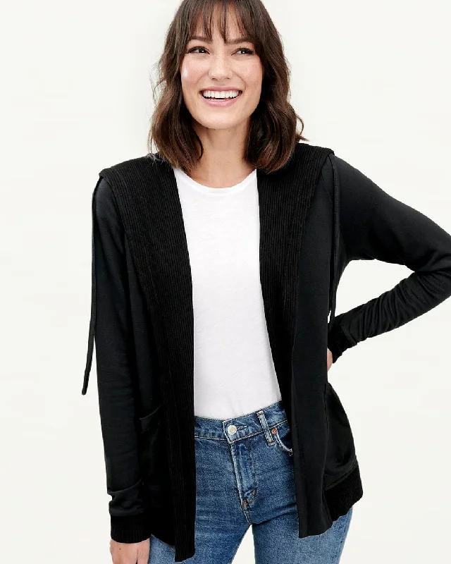 Supersoft Cardigan Notch Collar Peter Pan Collar Cowl Neck