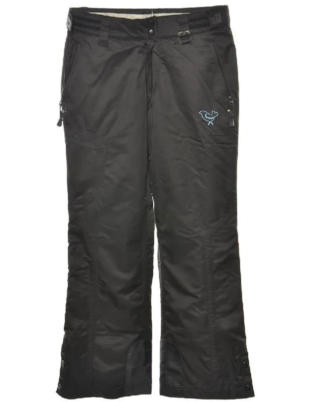 Black Classic Ski Trousers - W31 Trousers Velvet Soft
