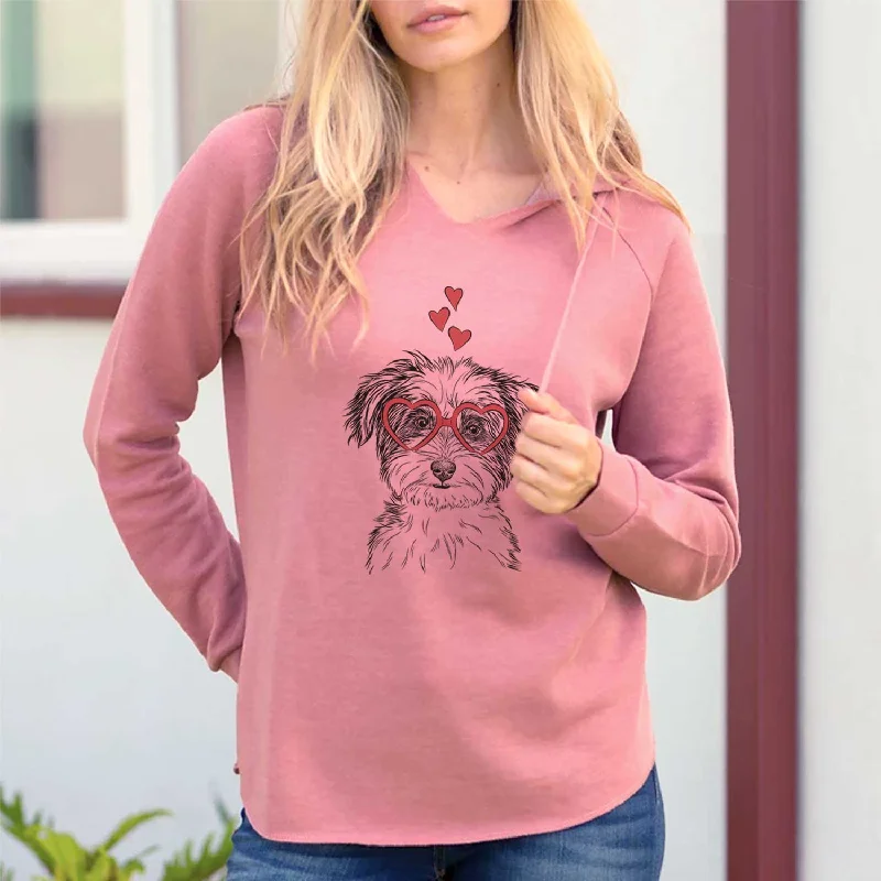 Valentine Teddy the Havanese - Cali Wave Hooded Sweatshirt Hoodie with Stripes Bold Sporty Valentine Teddy the Havanese - Cali Wave Hooded Sweatshirt Hoodie with Stripes Bold Sporty