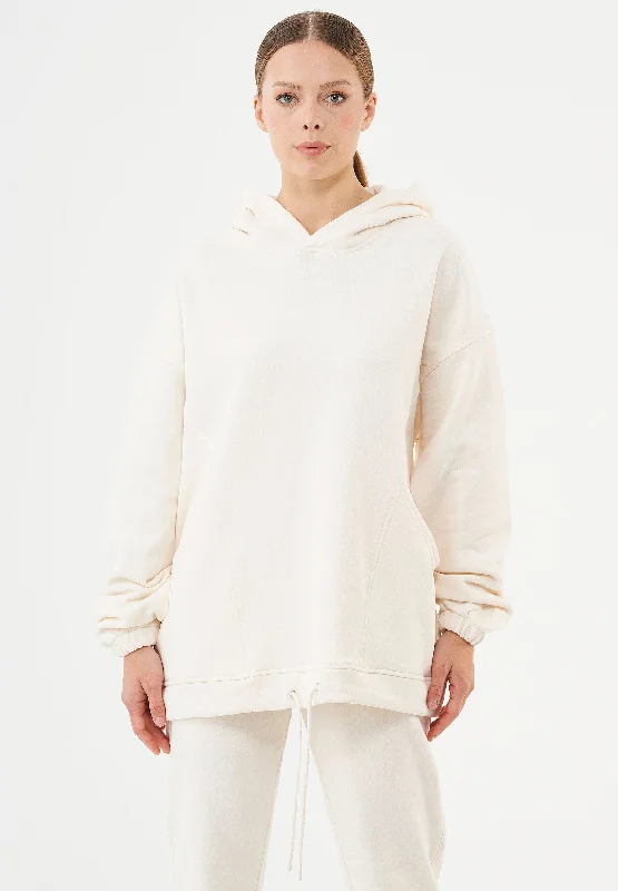 Hande Soft Touch Oversize Organic Cotton Hoodie Off White Hoodie with Embroidery Detailed Premium Hande Soft Touch Oversize Organic Cotton Hoodie Off White Hoodie with Embroidery Detailed Premium