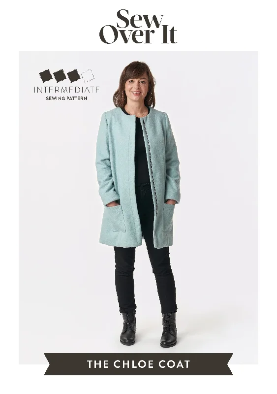 Chloe Coat PDF Sewing Pattern Suede Jacket Faux Fur Jacket Puffer Jacket