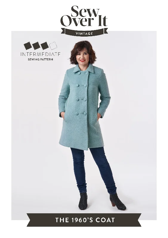 1960's Coat PDF Sewing Pattern Suede Faux Fur Shearling