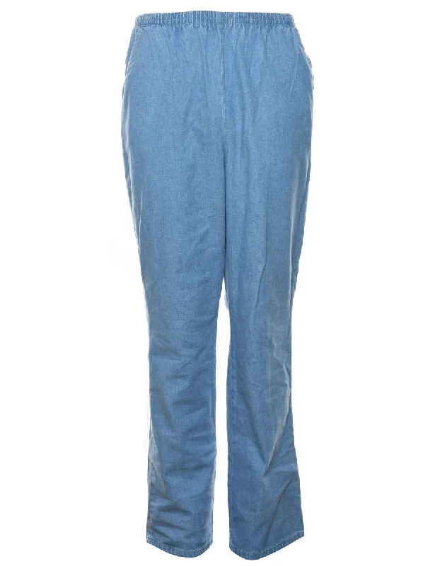 Flared Leg Light Wash Casual Denim Trousers - W26 L34 Trousers Chinos Classic