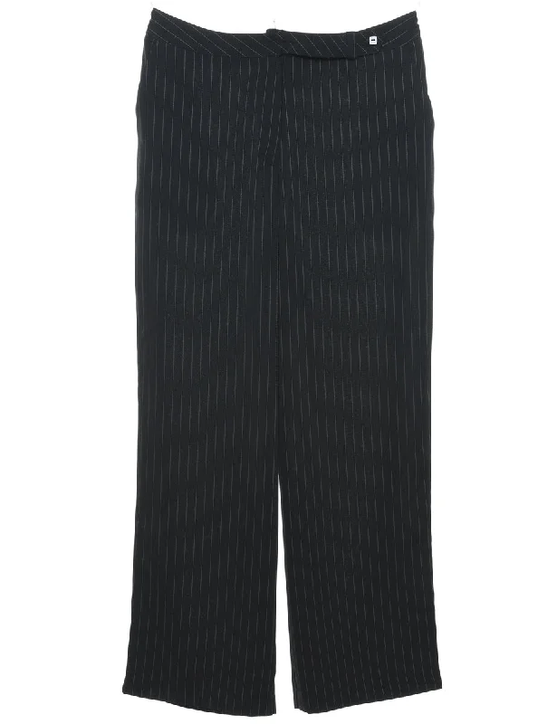 Pinstripes Black Trousers - W32 L31 Trousers Ceremony Elegant