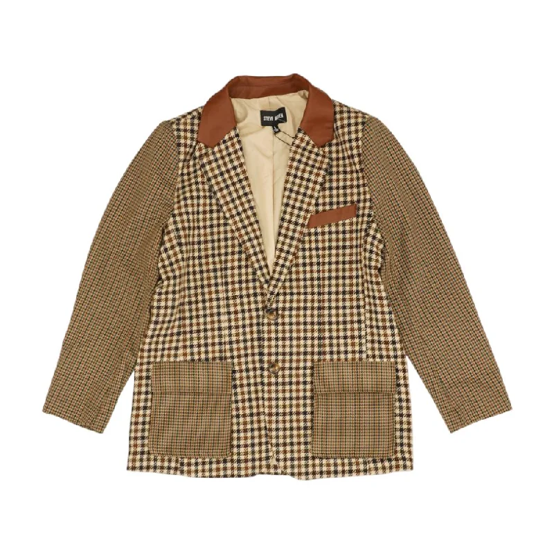Tan Check Blazer Summer Women's Jacket