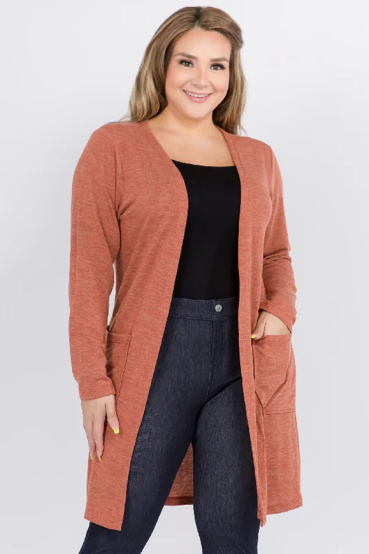 Plus Size Looks So Perfect Two Pocket Cardigan Oversized Loose Flowy