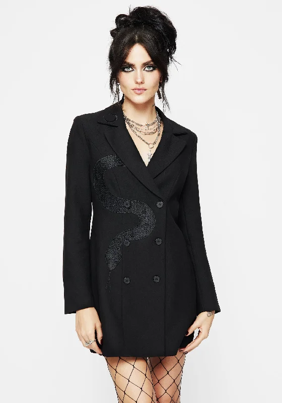 Slither Embroidered Blazer Dress Women's Trendy Jacket