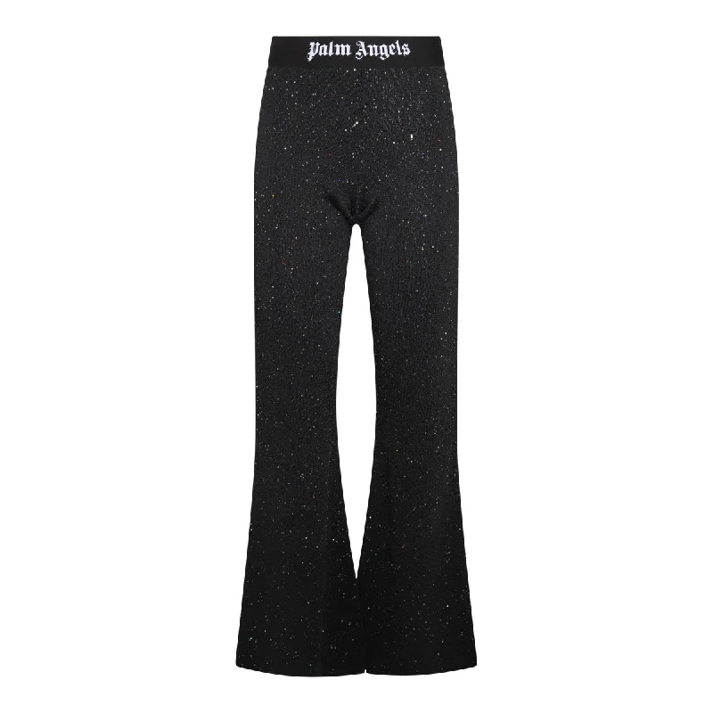 Palm Angels Trousers Black Trousers Culottes Wide Leg