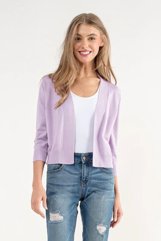 Barely Bolero Open Cardigan Chenille Blend Fleece Blend Nylon Blend