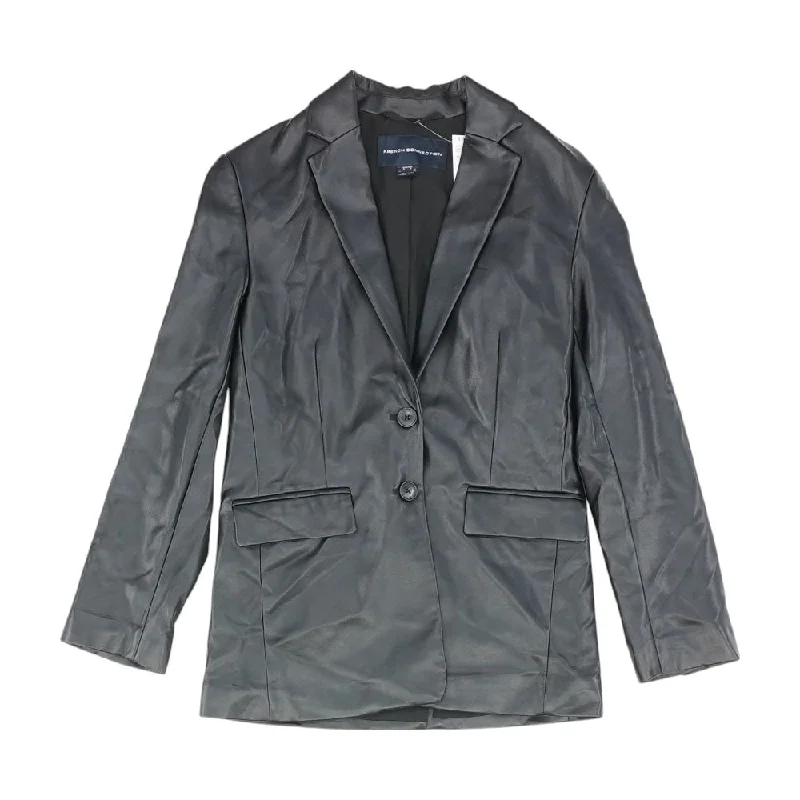 Black Solid Blazer Women's Luxurious Jacket