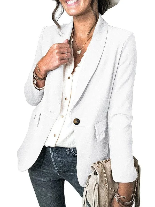 Basic Long Sleeve Open Front Blazer for Women Women's Designer Suit