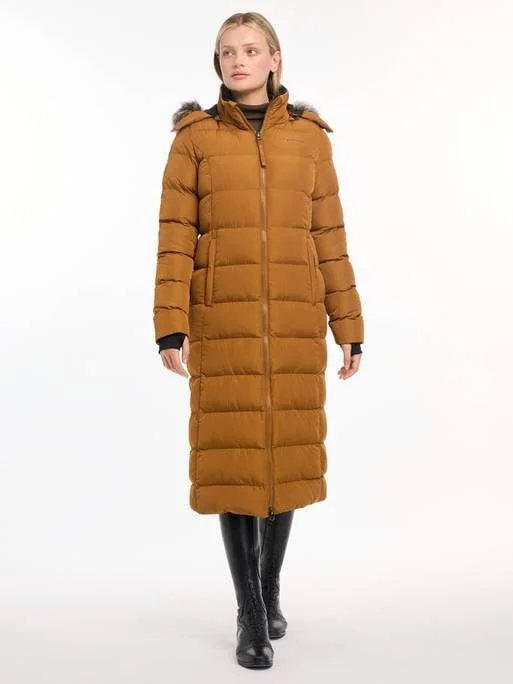 LeMieux Harper Longline Puffer Coat Ginger Chenille Brocade Lace