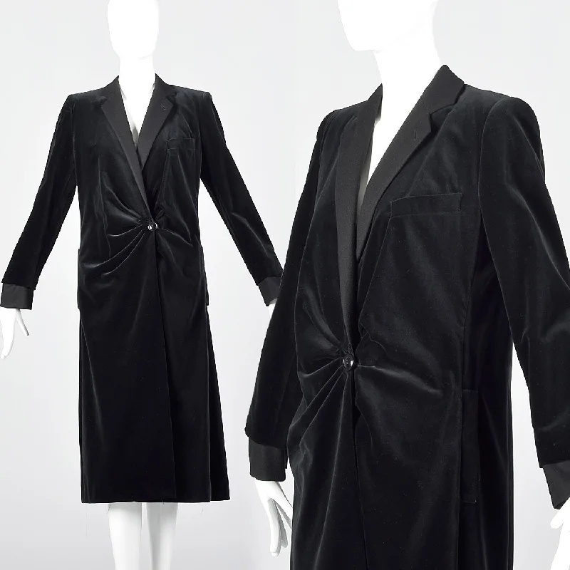 1980s Giorgio Armani Black Velvet Coat Toggle Coat Shawl Collar Coat Notch Collar Coat 1980s Giorgio Armani Black Velvet Coat Toggle Coat Shawl Collar Coat Notch Collar Coat
