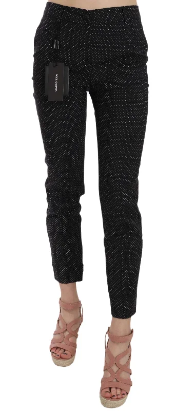 Elegant Black Virgin Wool Trousers Trousers Leisure Comfortable