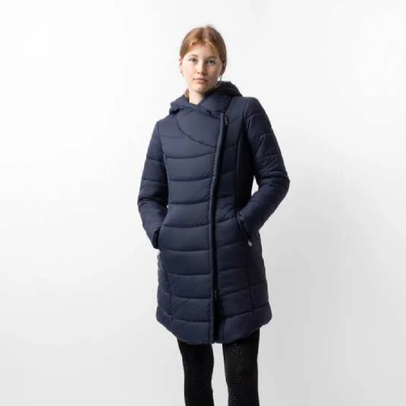 Horze Edith Long Padded Coat empire Basque Peplum
