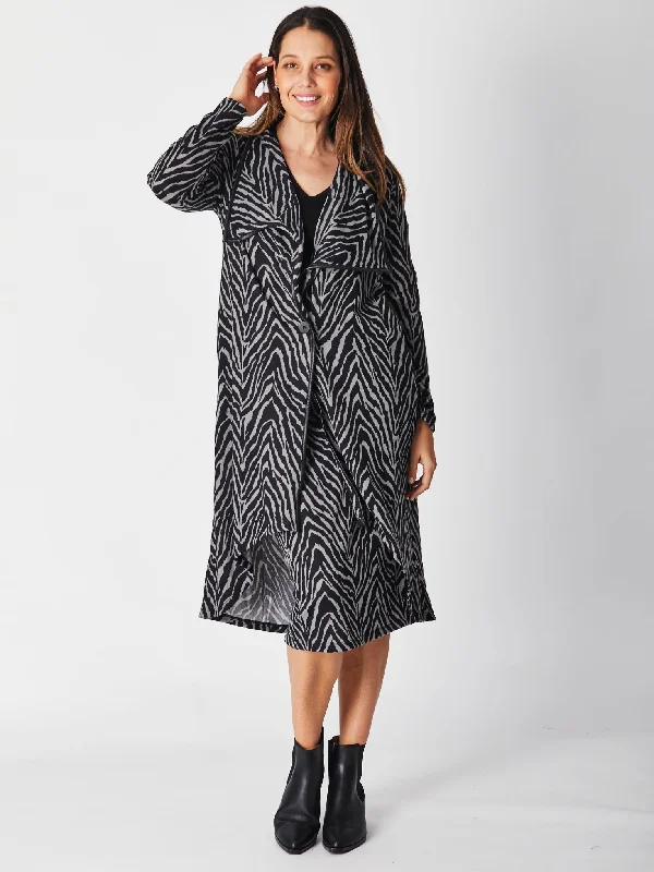 LUNA SKY | Zebra Coat Suede Jacket Faux Fur Jacket Puffer Jacket