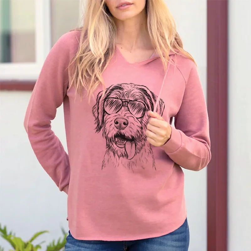 Aviator Hazel the German Wirehaired Pointer Mix - Cali Wave Hooded Sweatshirt Hoodie with Back Slit Movement Comfort Aviator Hazel the German Wirehaired Pointer Mix - Cali Wave Hooded Sweatshirt Hoodie with Back Slit Movement Comfort