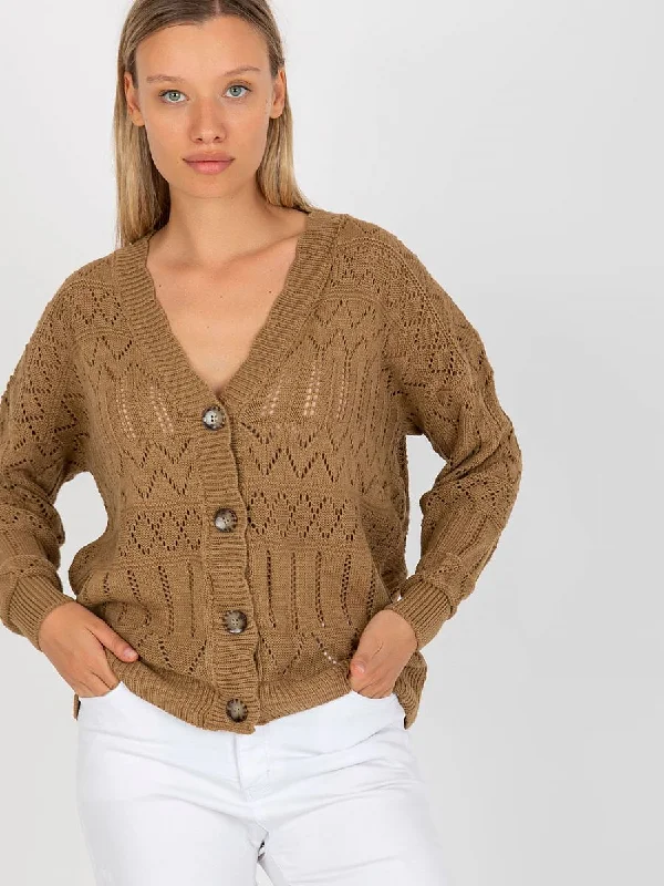 Cardigan Rue Paris Cashmere Blend Cotton Blend Poly Blend