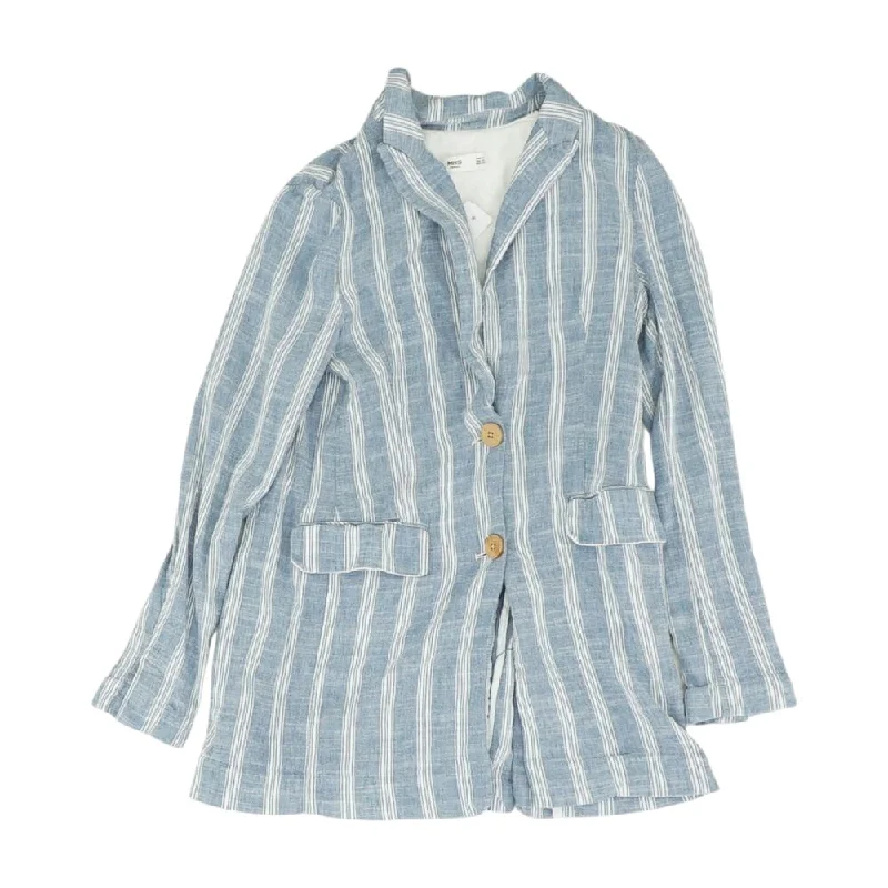 Blue Striped Blazer Women's Casual Suit