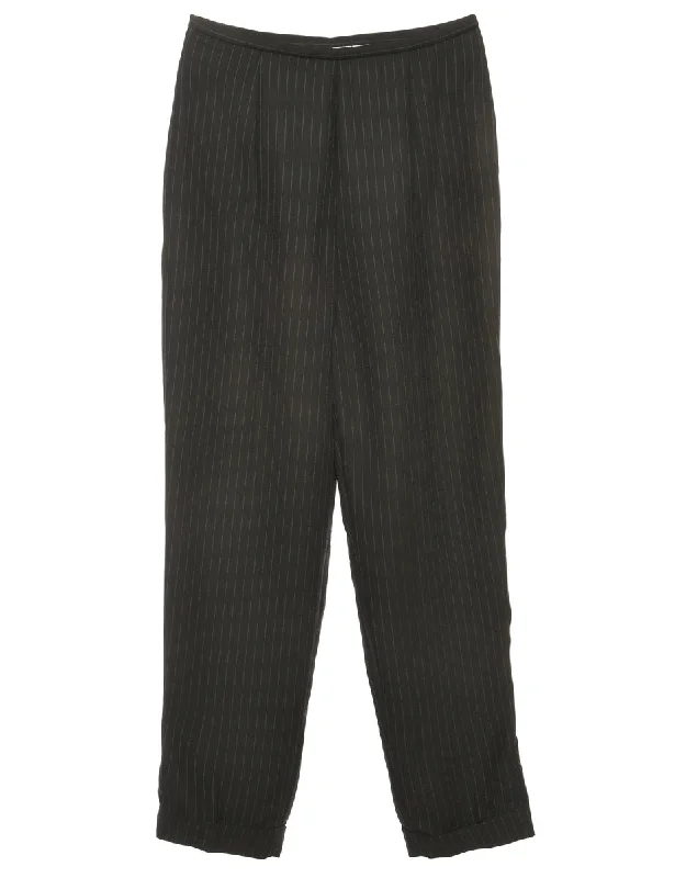 Liz Claiborne Pinstriped Black & White Trousers - W28 L30 Trousers Sale Discount