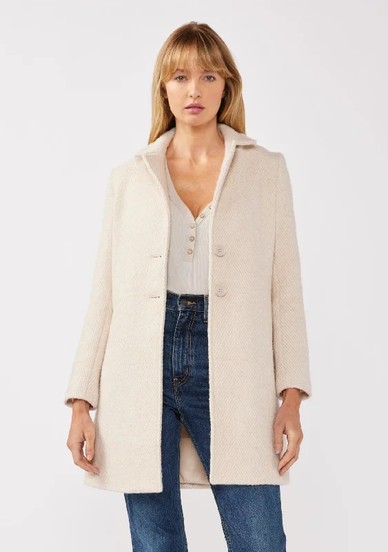 The Valentina Chevron Coat Turtleneck Jacket Crew Neck Jacket V-Neck Jacket