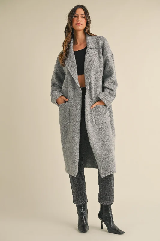 The Evangeline Knit Trench Coat Houndstooth Jacket Shearling Jacket Fleece Jacket