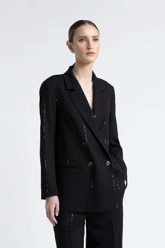 Technical wool double-breasted blazer Women's Unique Blazer