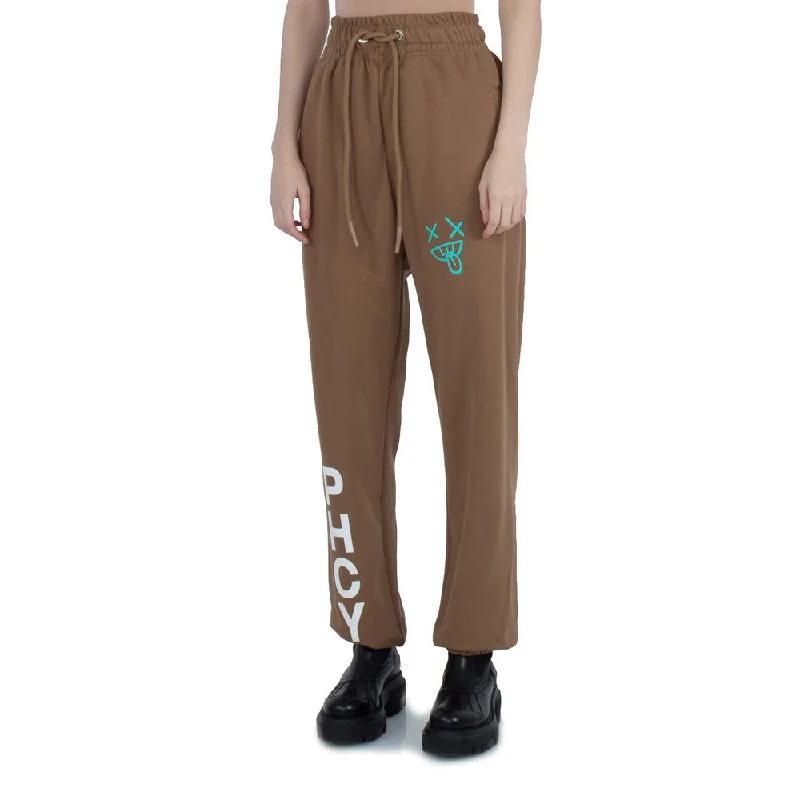 Brown Cotton Women Trouser Trousers Designer Luxury