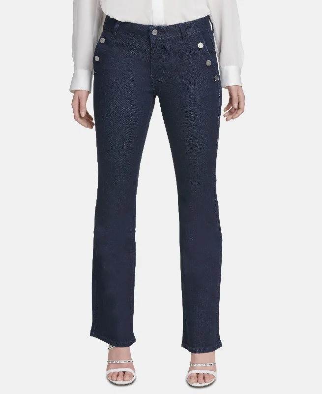 DKNY Wide Leg Denim Trousers Trousers Denim Blue